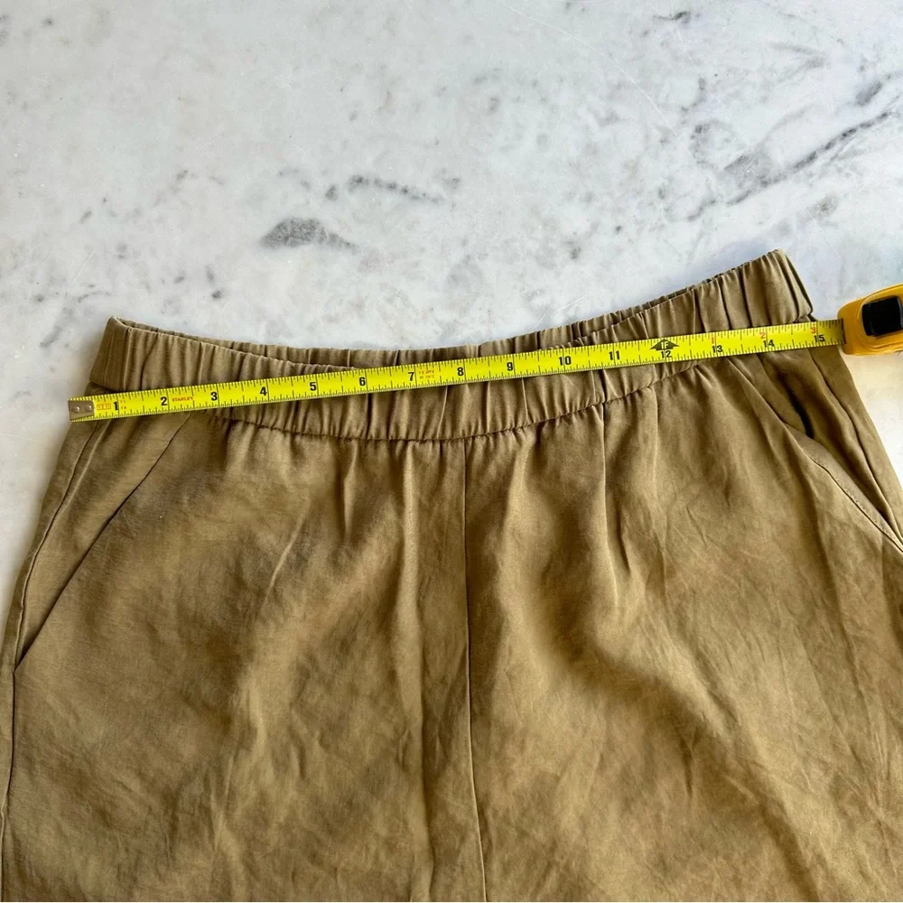 Zara baggy khaki brown pants with elastic waist and  pockets - Picture 5 of 7